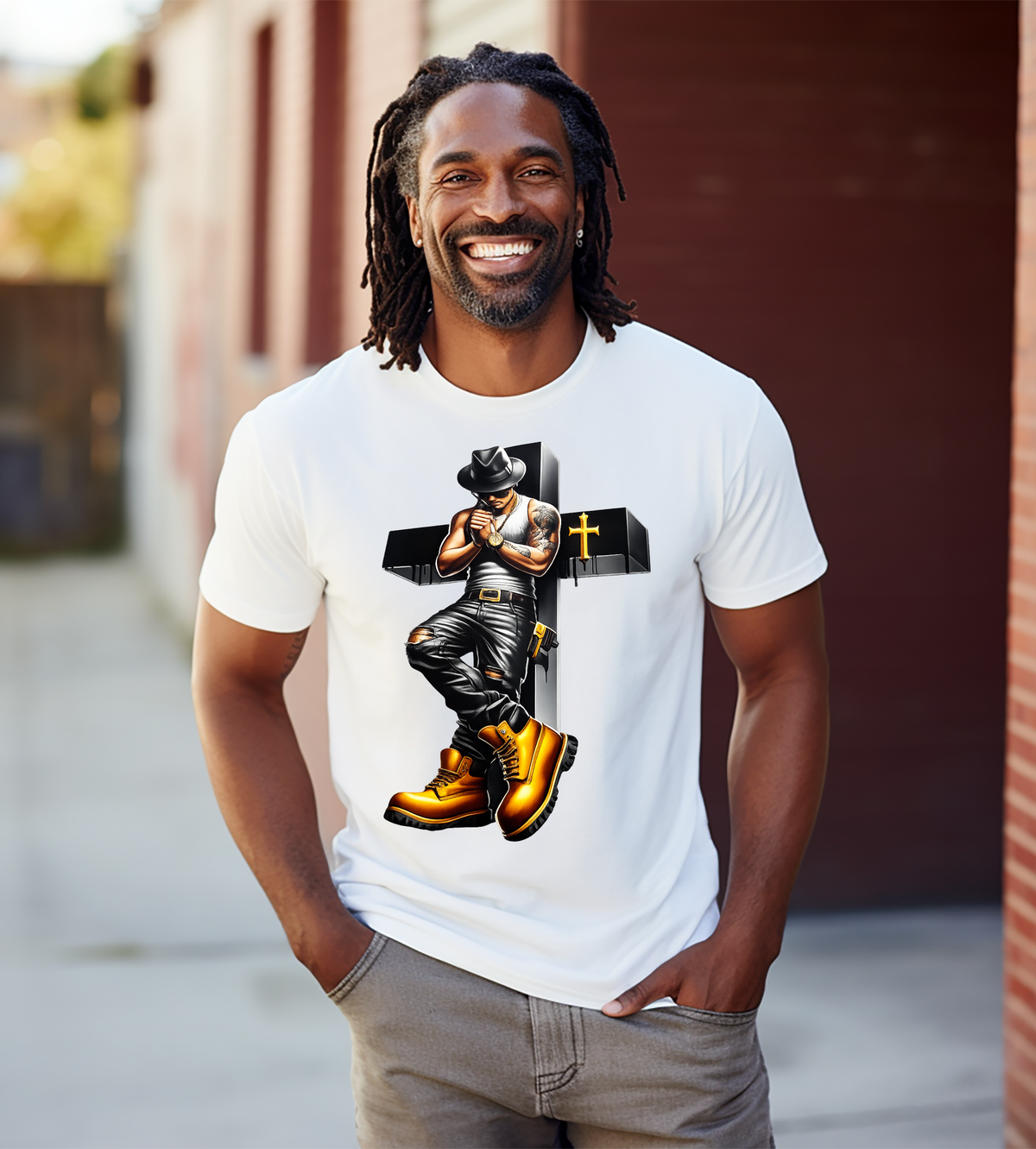 Faith Over Everything Urban Cross Graphic T-Shirt