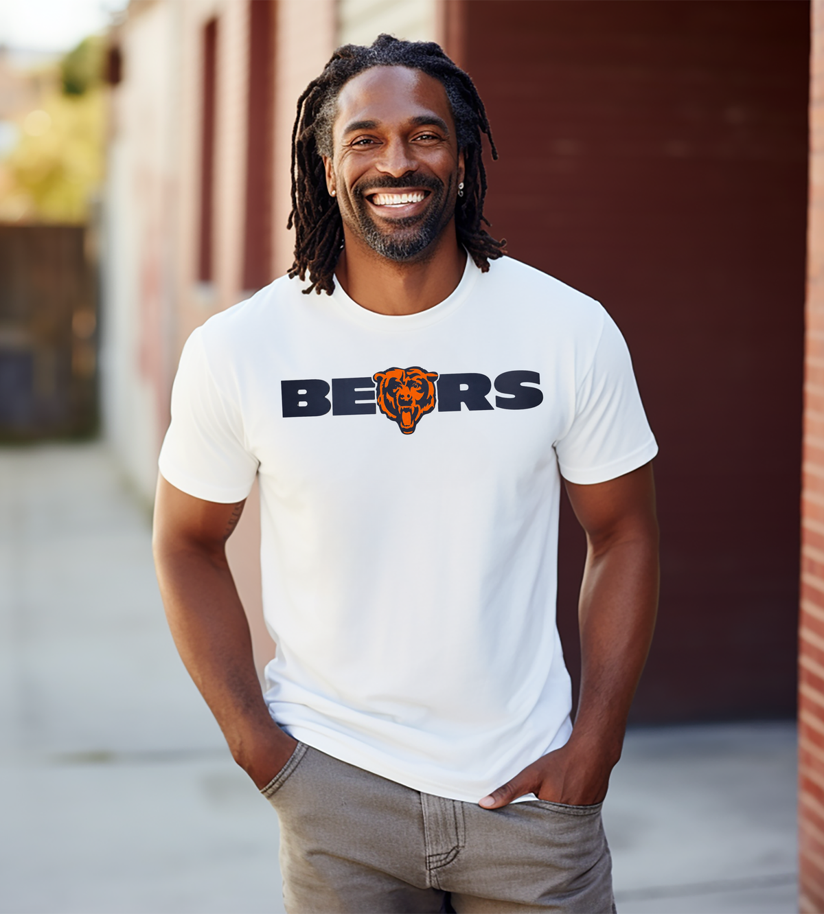 Bears Football Graphic T-Shirt – Navy & Orange Bear Game Day Tee