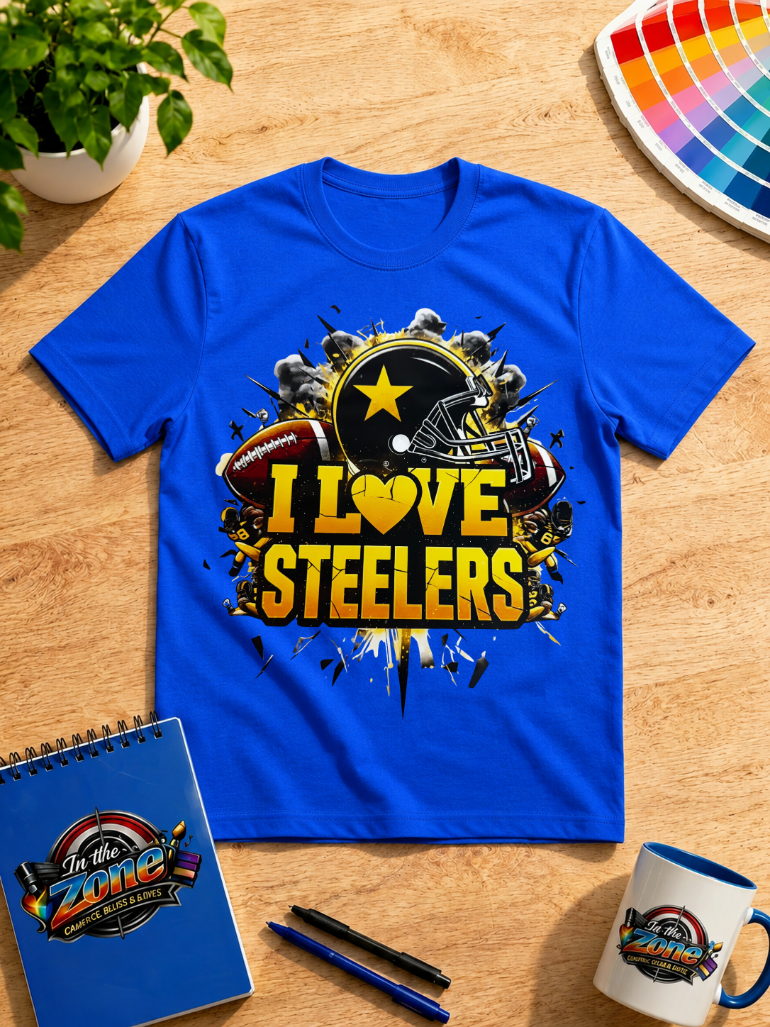 I Love Steelers Football Fan Graphic T-Shirt