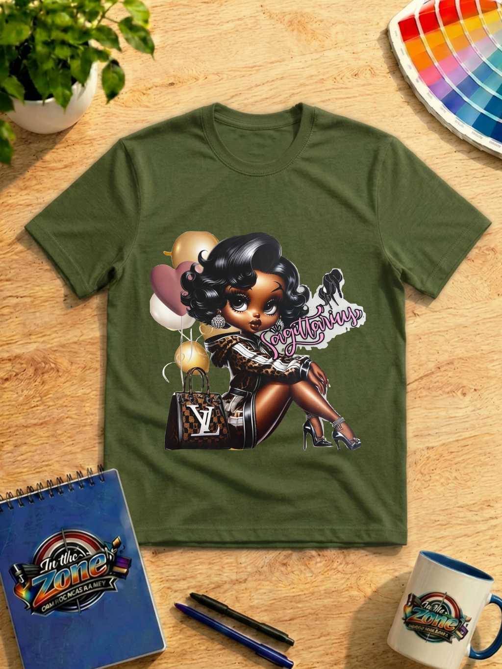 Sagittarius Zodiac Girl Graphic Shirt | Glam Astrology Birthday Tee