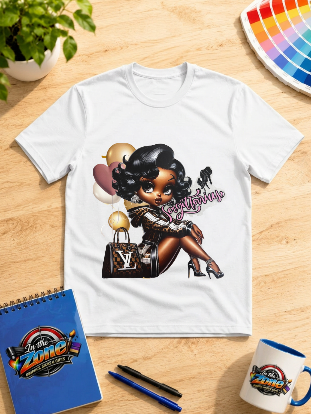 Sagittarius Zodiac Girl Graphic Shirt | Glam Astrology Birthday Tee