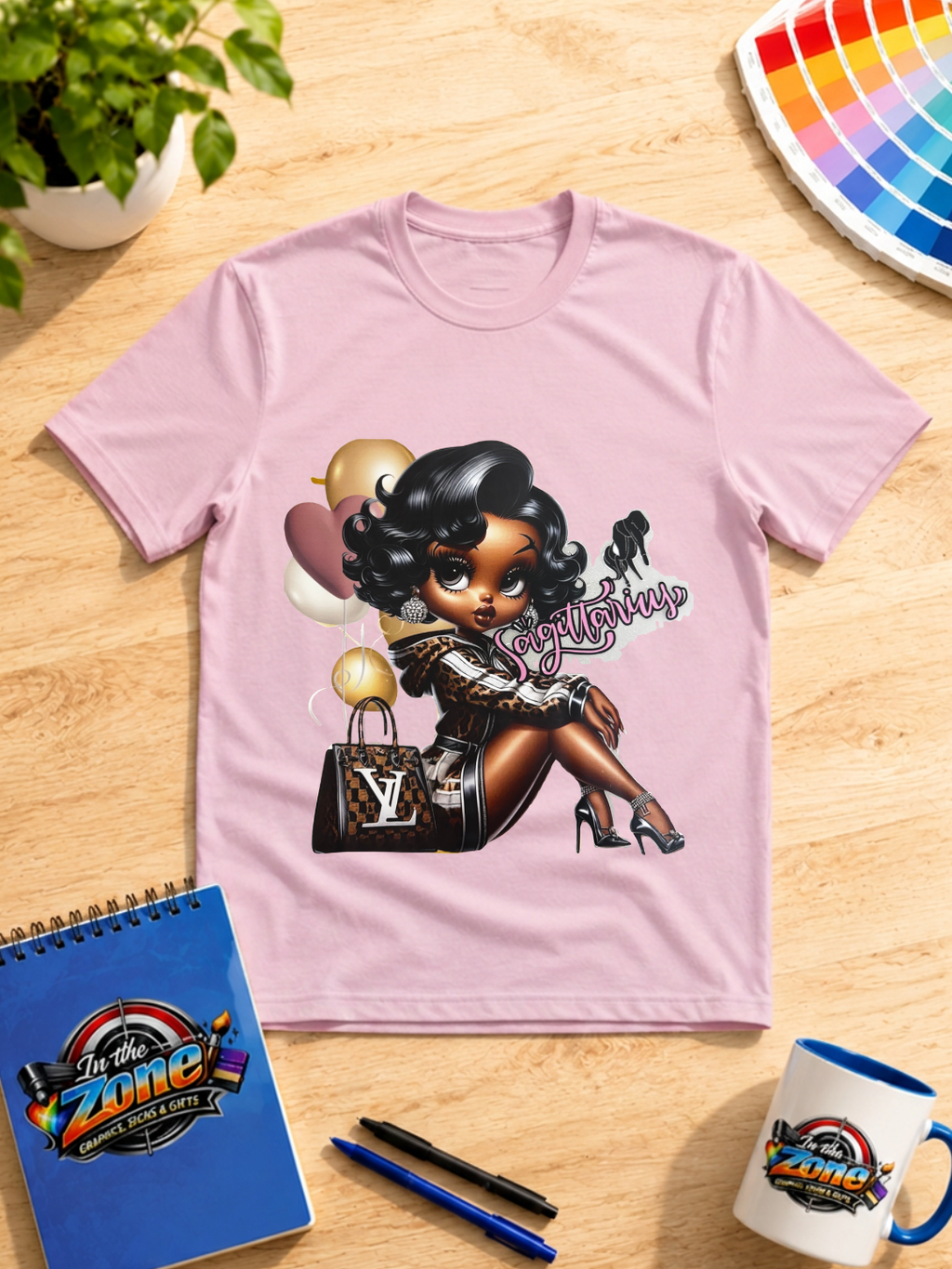 Sagittarius Zodiac Girl Graphic Shirt | Glam Astrology Birthday Tee