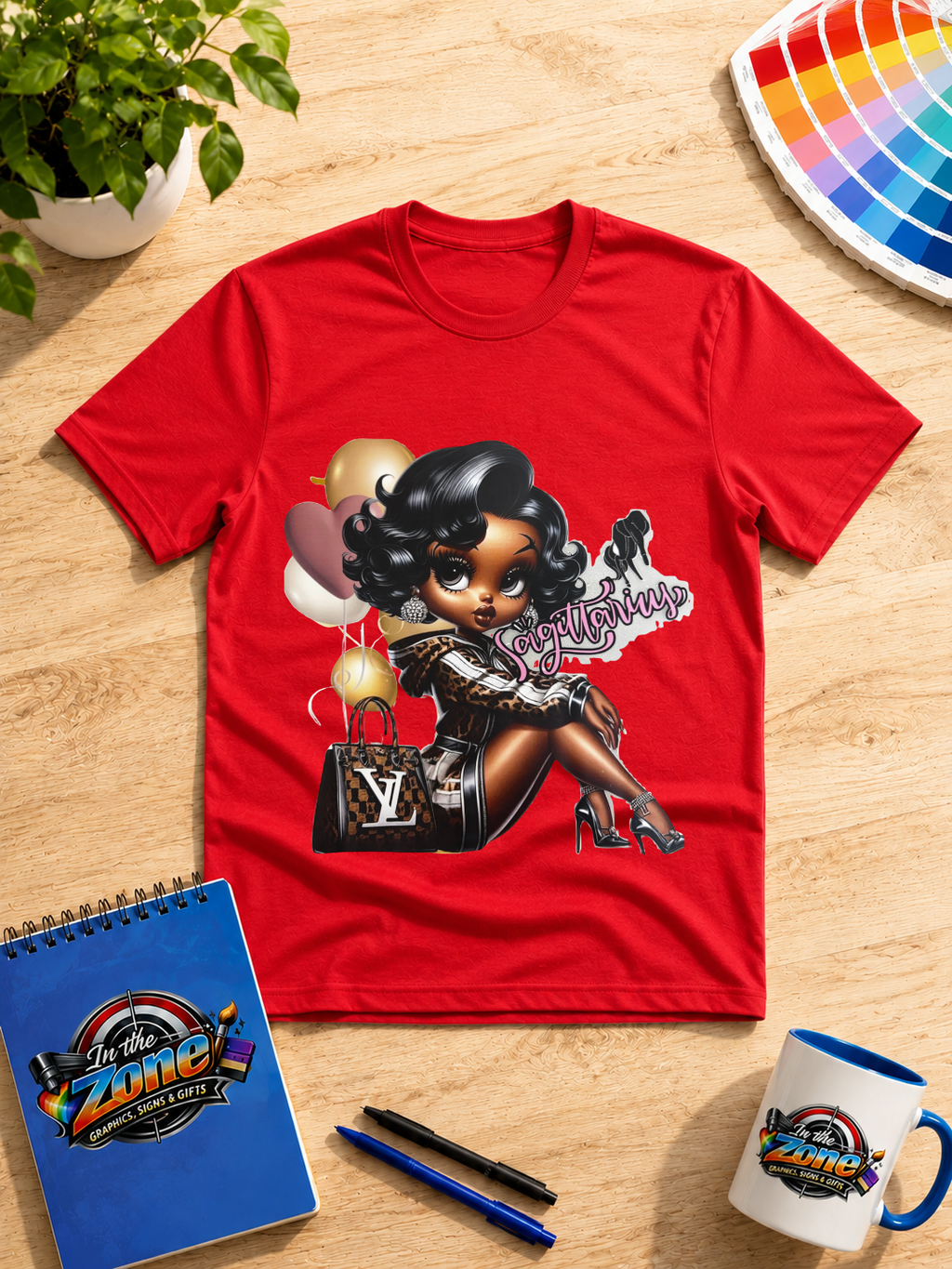 Sagittarius Zodiac Girl Graphic Shirt | Glam Astrology Birthday Tee