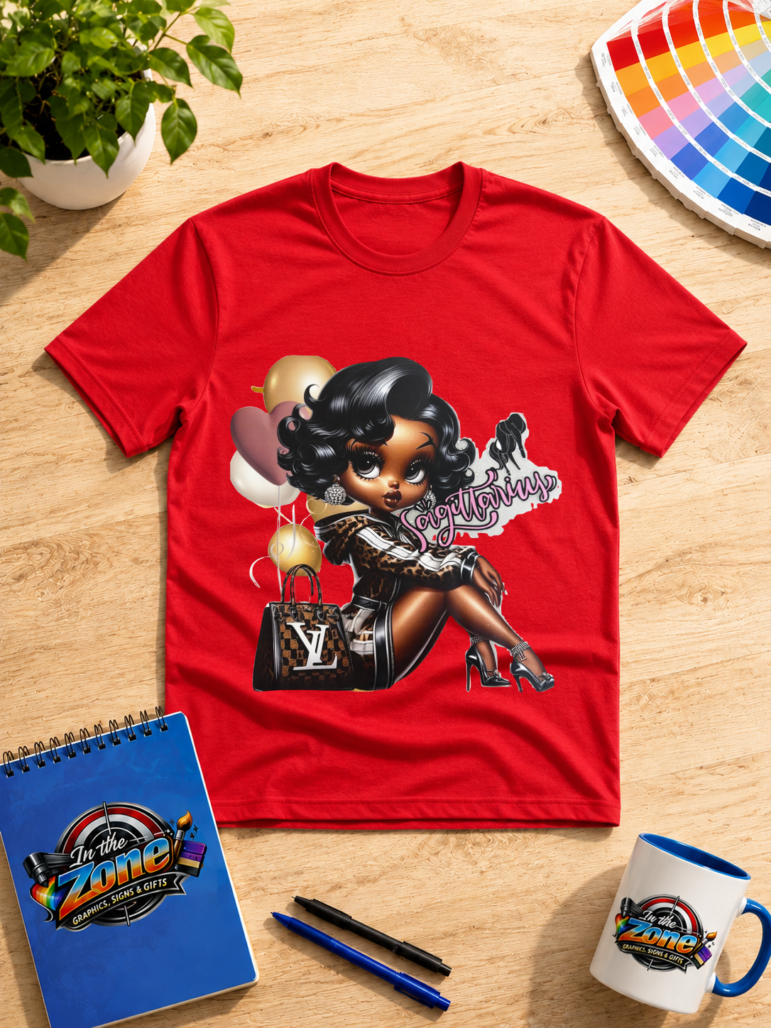 Sagittarius Zodiac Girl Graphic Shirt | Glam Astrology Birthday Tee