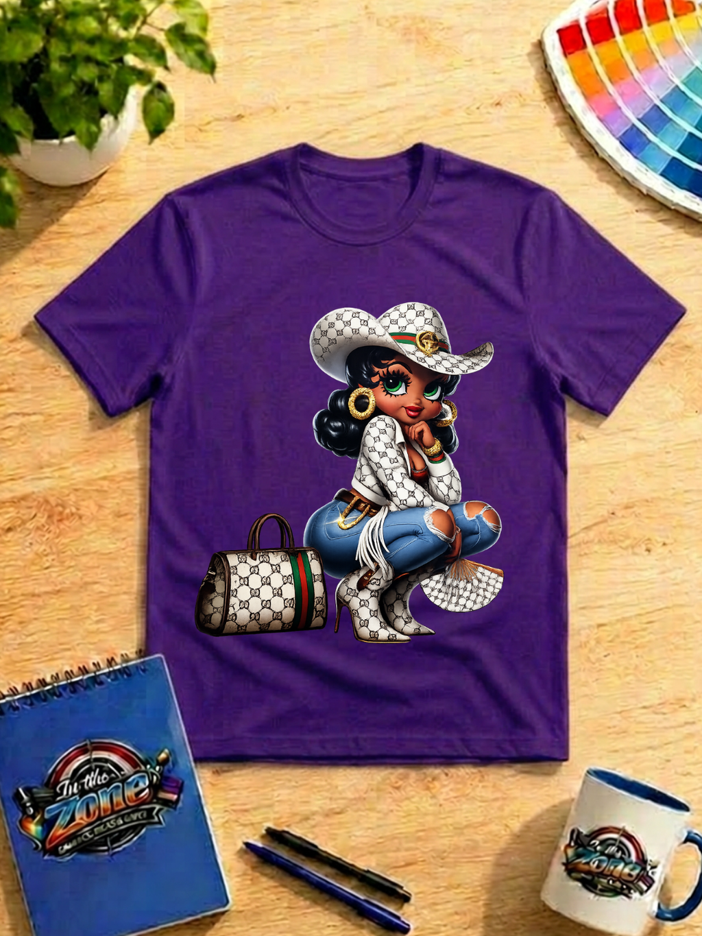 Luxury Cowgirl Graphic T-Shirt – Glam Western Fashion Girl Design