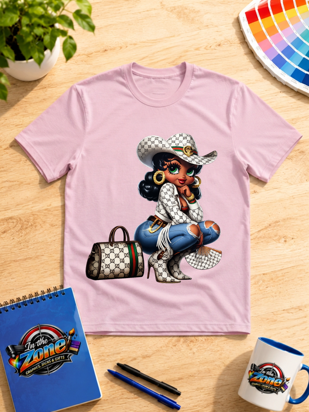 Luxury Cowgirl Graphic T-Shirt – Glam Western Fashion Girl Design