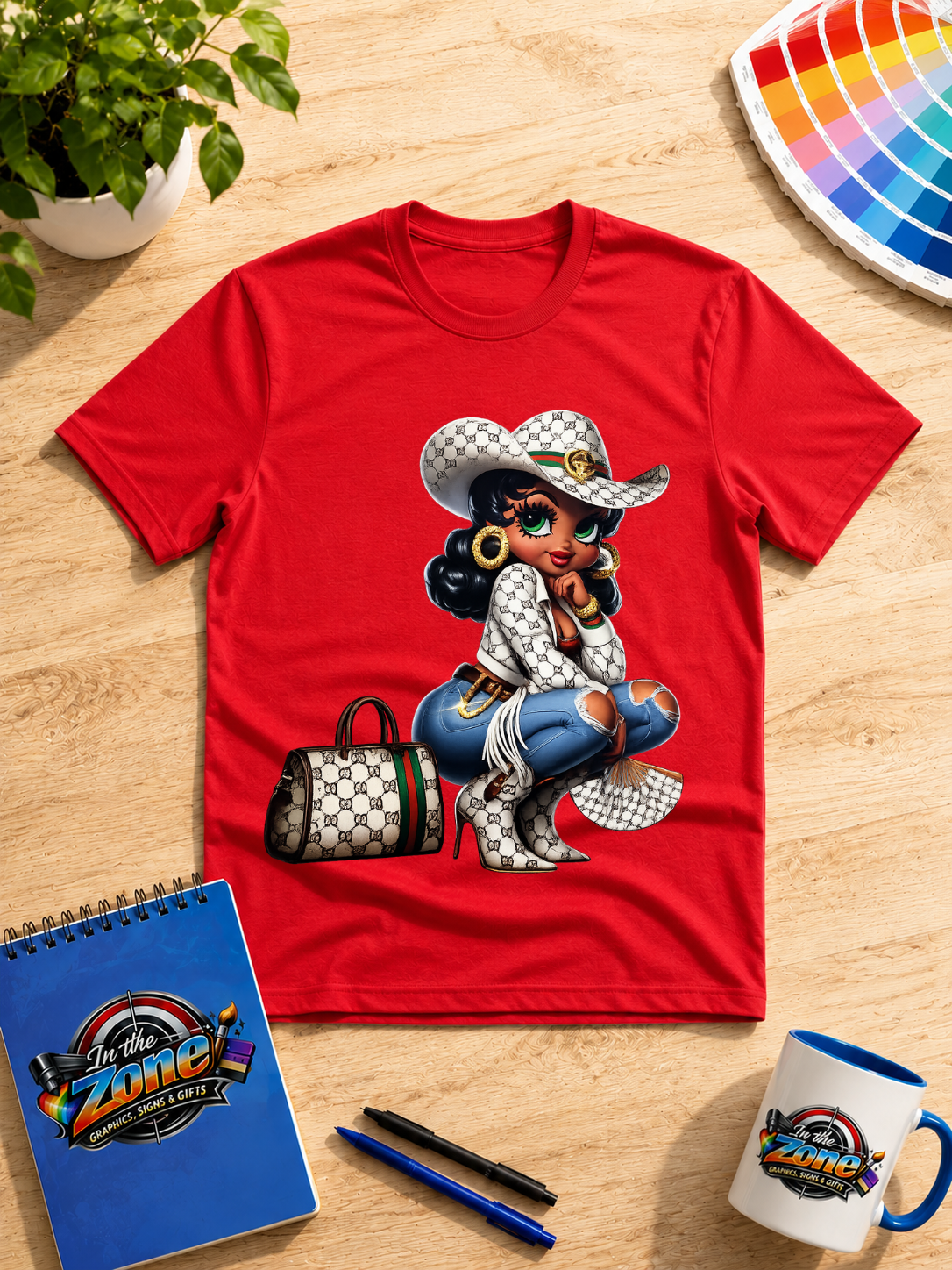 Luxury Cowgirl Graphic T-Shirt – Glam Western Fashion Girl Design