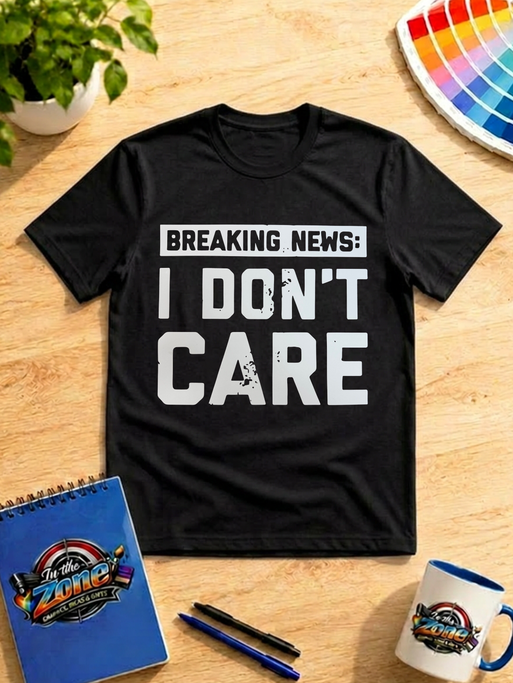 Breaking News I Don’t Care Graphic T-Shirt – Funny Sarcastic Statement Tee