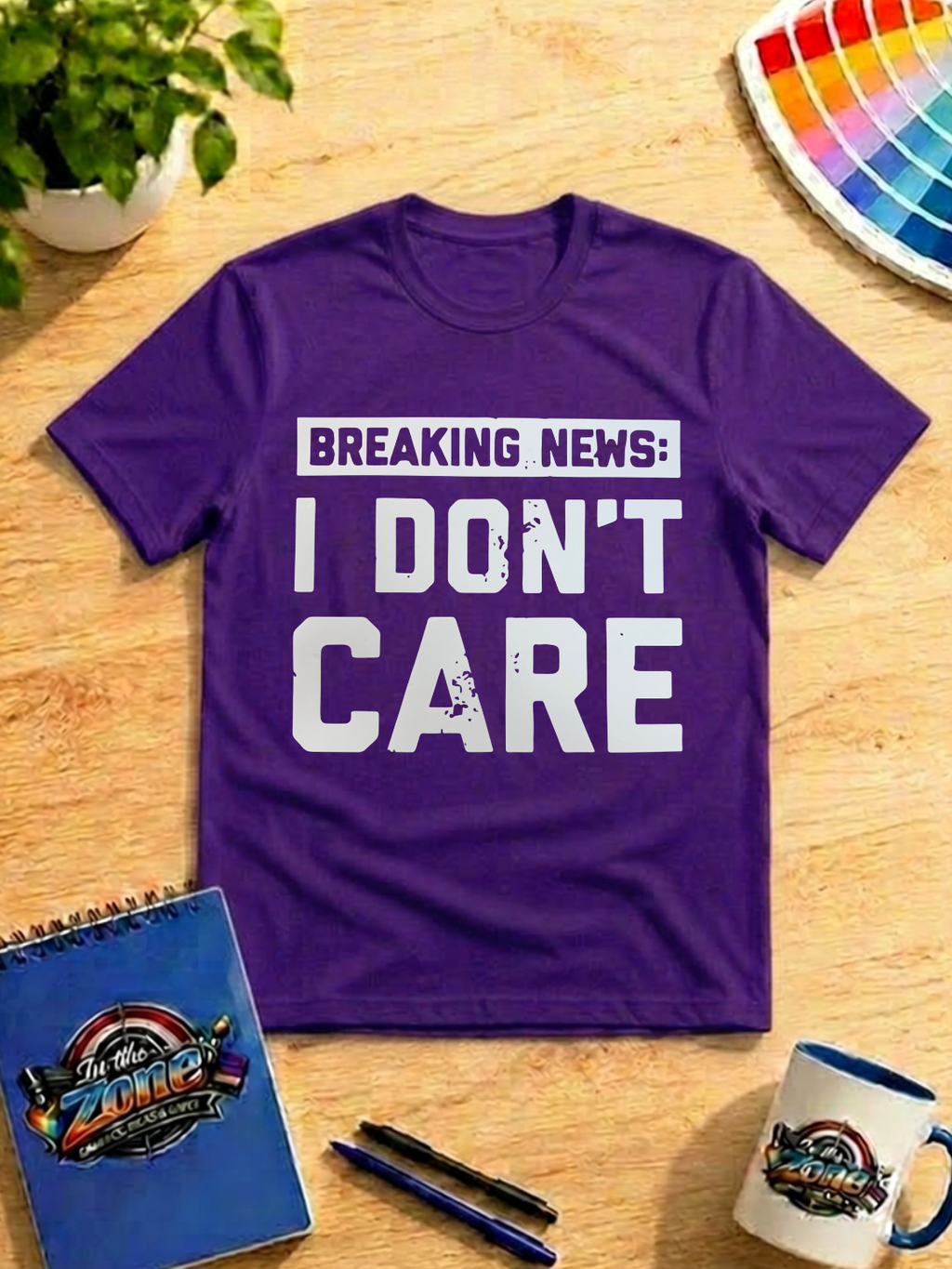 Breaking News I Don’t Care Graphic T-Shirt – Funny Sarcastic Statement Tee