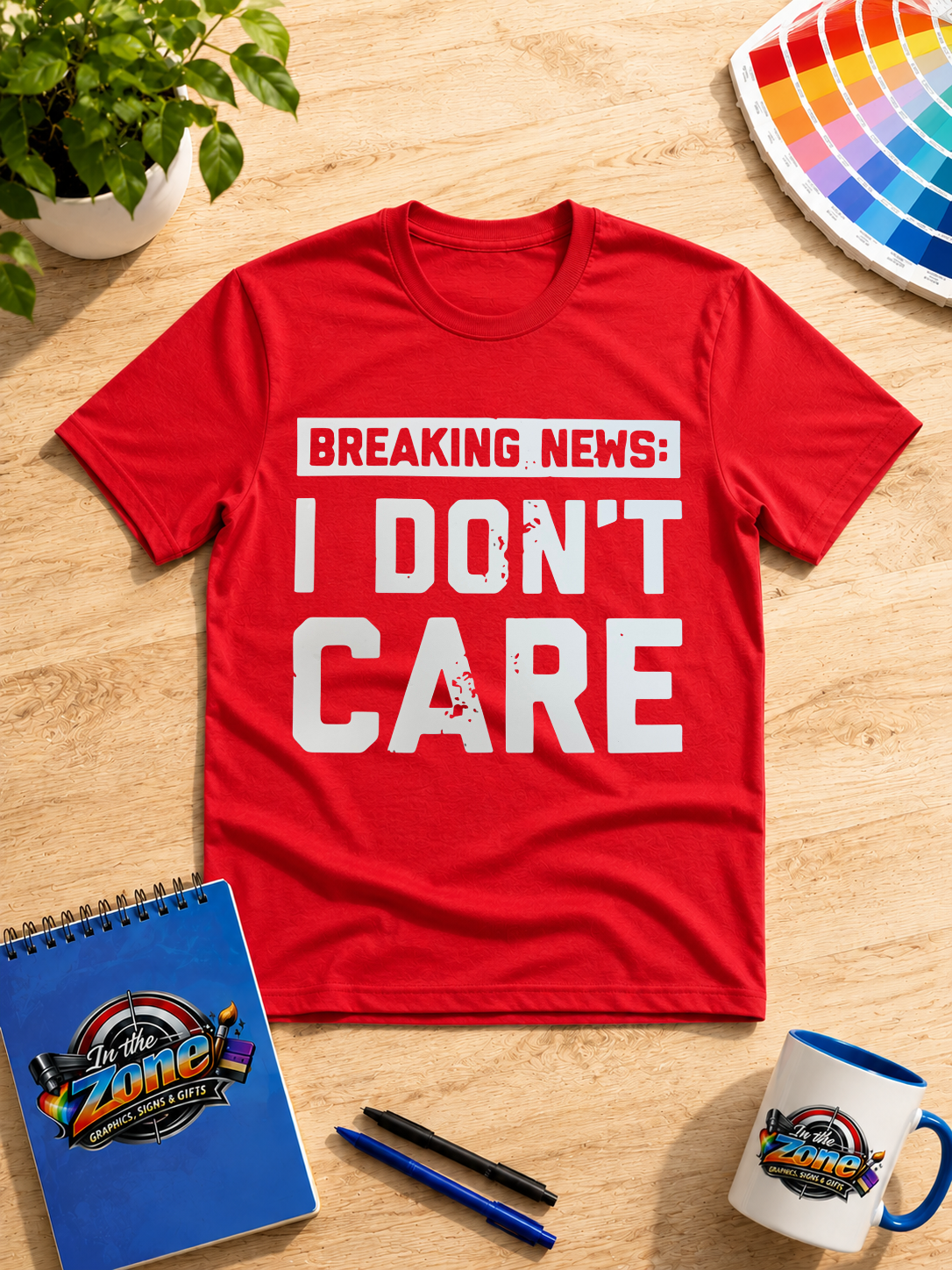 Breaking News I Don’t Care Graphic T-Shirt – Funny Sarcastic Statement Tee