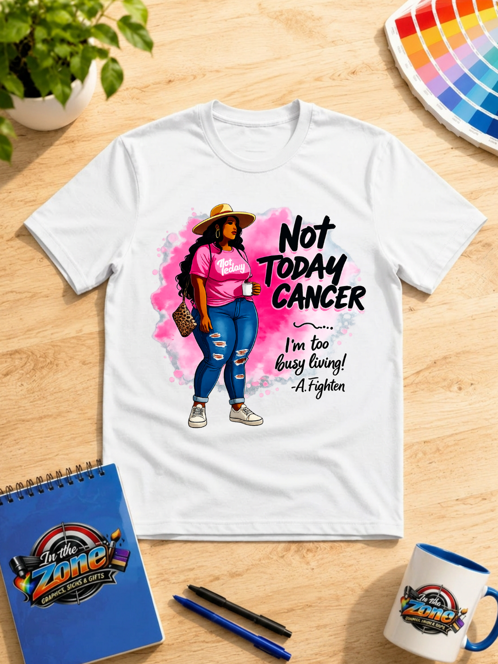 Not Today Cancer Graphic T-Shirt – “I’m Too Busy Living” Cancer Fighter Shirt