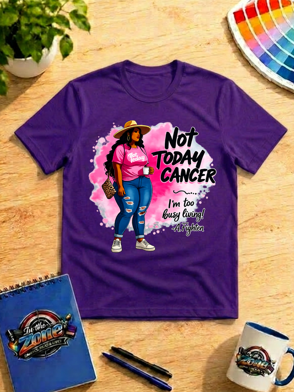 Not Today Cancer Graphic T-Shirt – “I’m Too Busy Living” Cancer Fighter Shirt