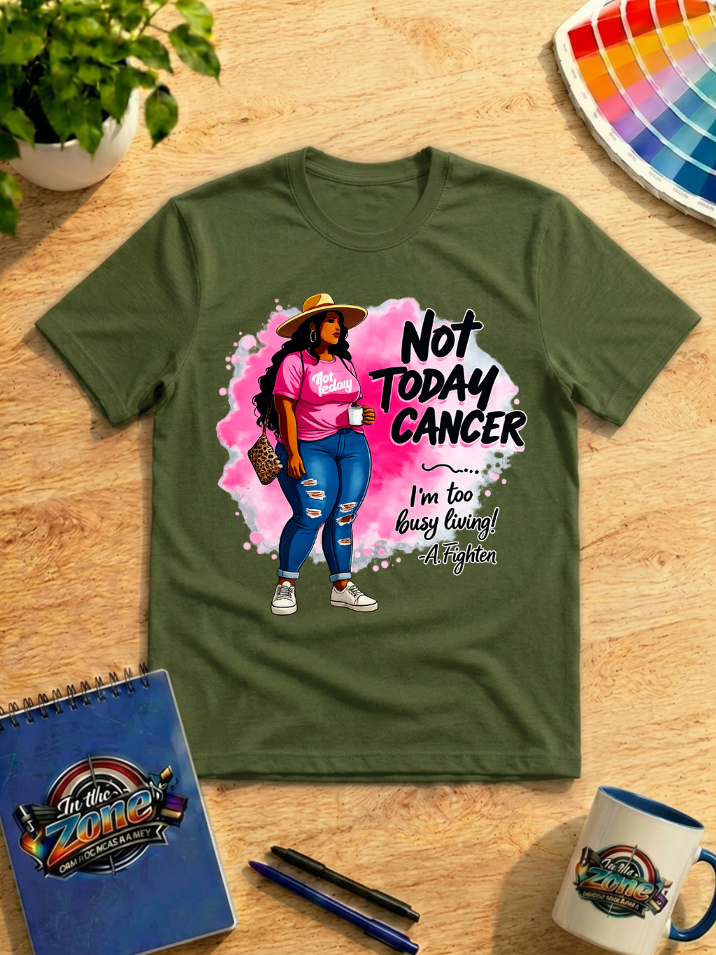 Not Today Cancer Graphic T-Shirt – “I’m Too Busy Living” Cancer Fighter Shirt