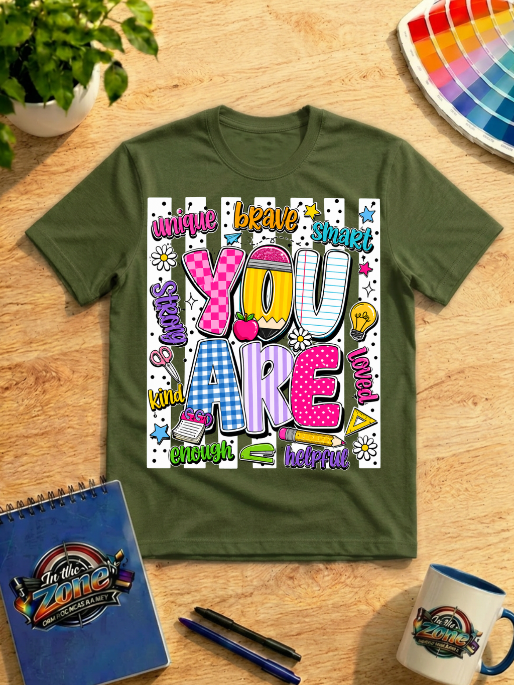 You Are Unique, Brave, Smart, Strong, Kind & Loved Graphic Shirt – Inspirational Teacher Tee