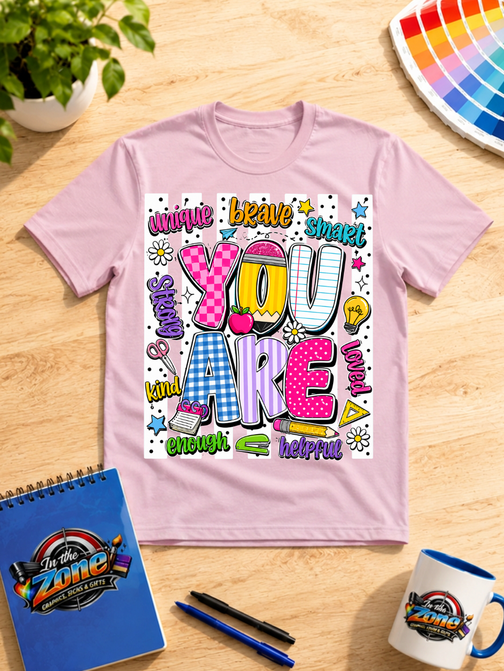 You Are Unique, Brave, Smart, Strong, Kind & Loved Graphic Shirt – Inspirational Teacher Tee