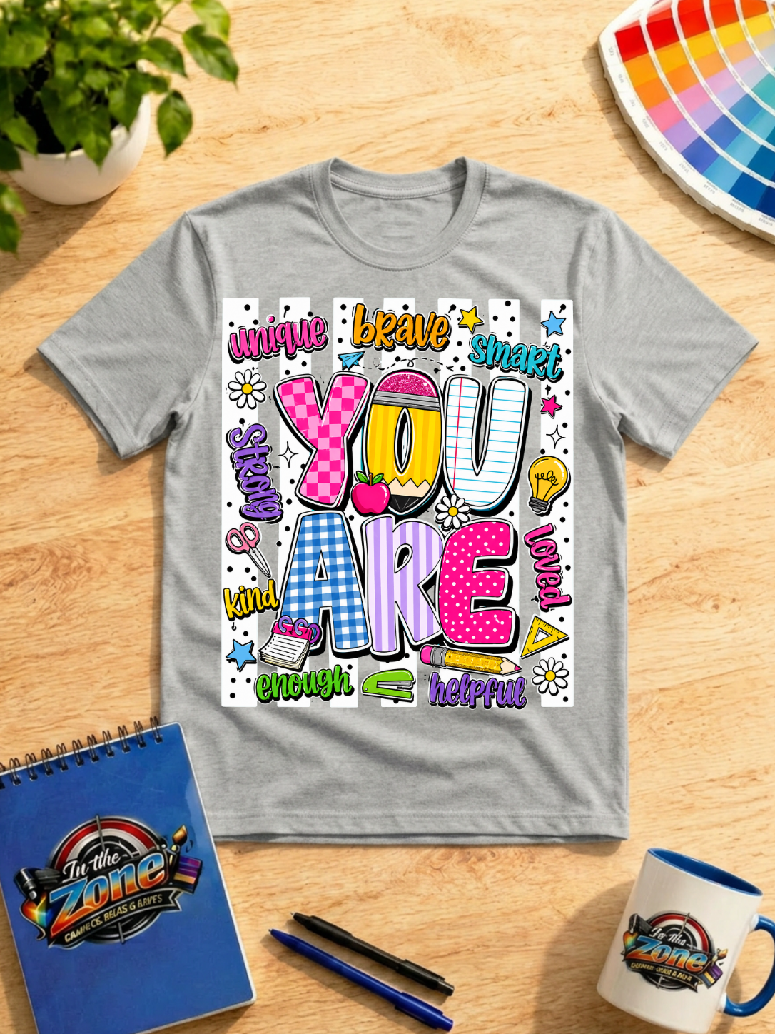 You Are Unique, Brave, Smart, Strong, Kind & Loved Graphic Shirt – Inspirational Teacher Tee