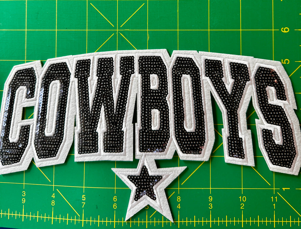 Cowboys Navy Sequin Varsity Star Patch