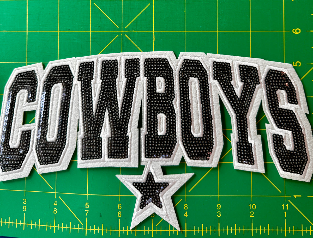 Cowboys Navy Sequin Varsity Star Patch