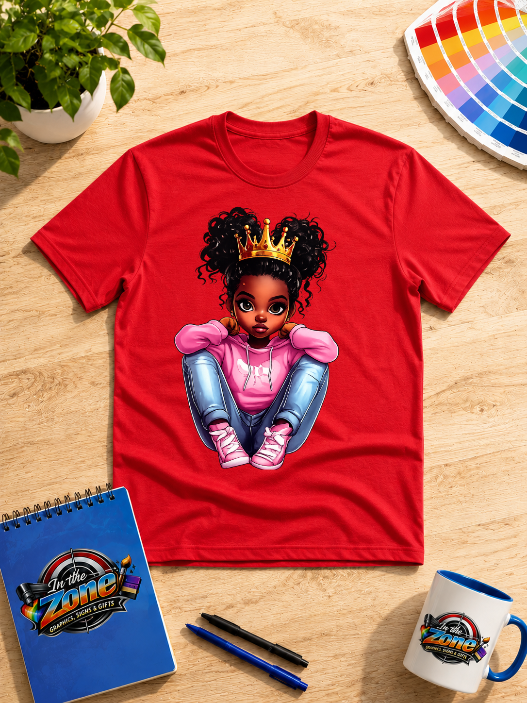 Little Black Princess Graphic T-Shirt – Crowned Girl Pink Hoodie Tee