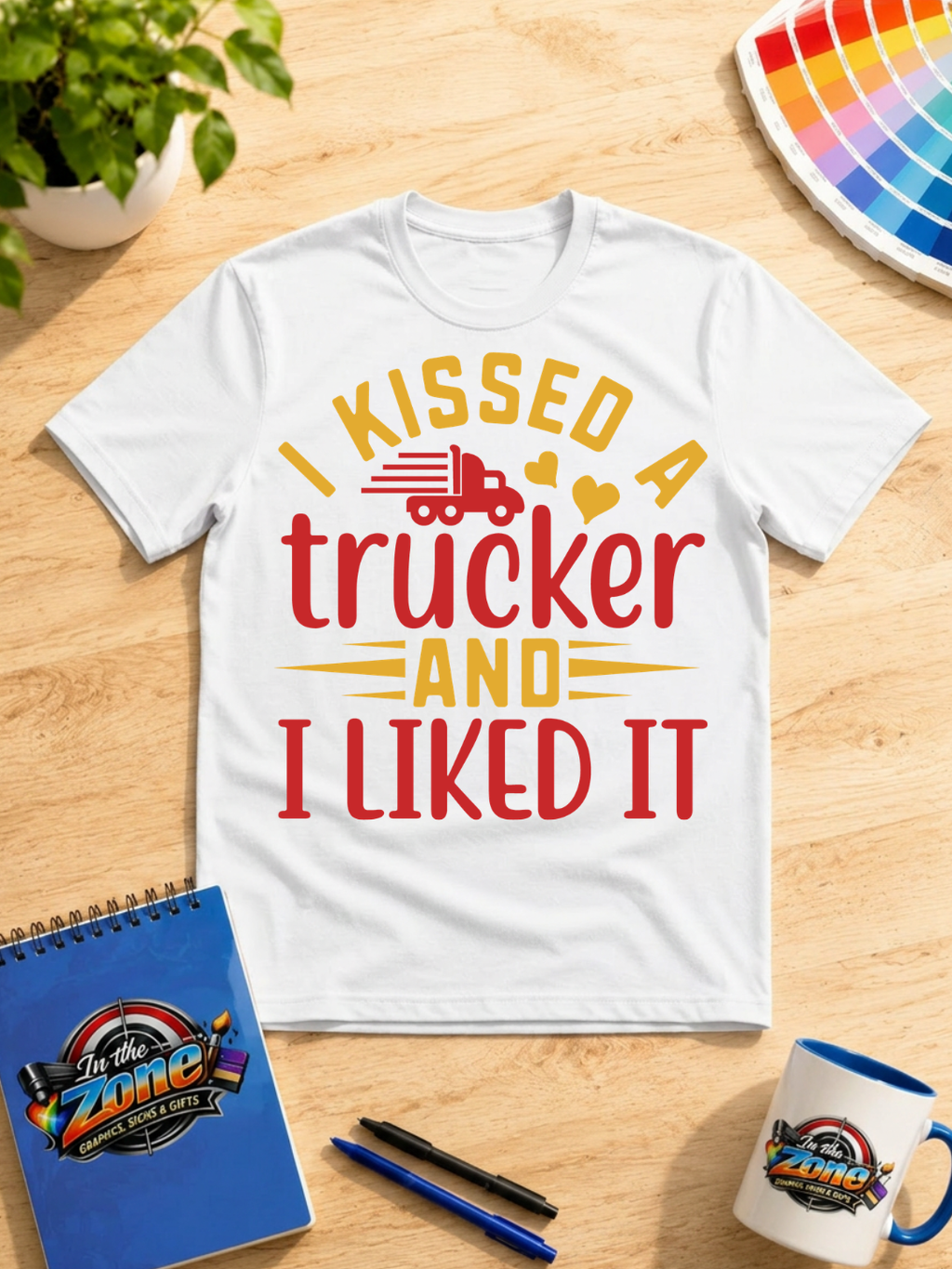 I Kissed a Trucker and I Liked It Graphic Shirt | Funny Trucker Love Gift