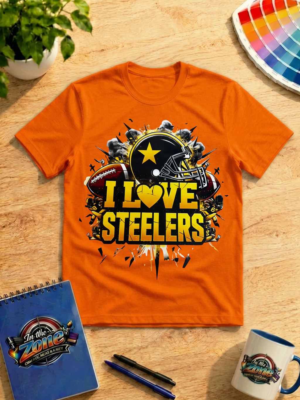 I Love Steelers Football Fan Graphic T-Shirt