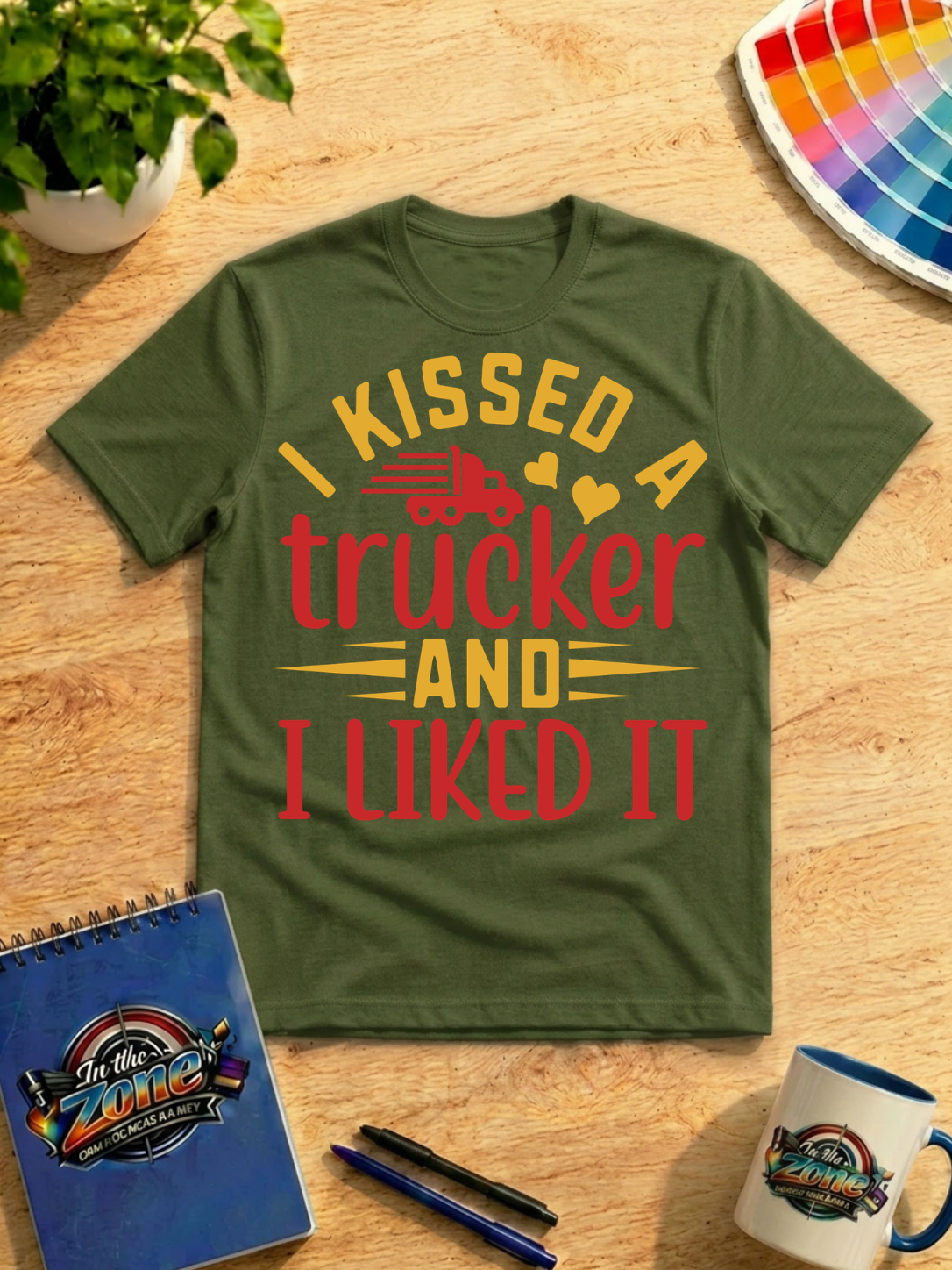 I Kissed a Trucker and I Liked It Graphic Shirt | Funny Trucker Love Gift