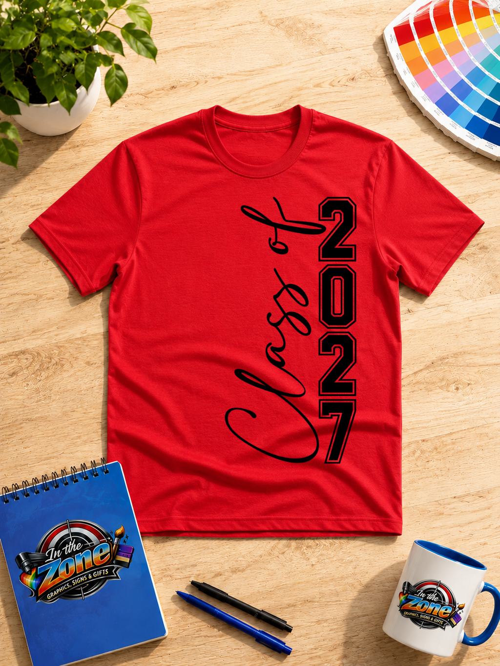 Class of 2027 Senior Script Graphic T-Shirt | Graduation Year Shirt