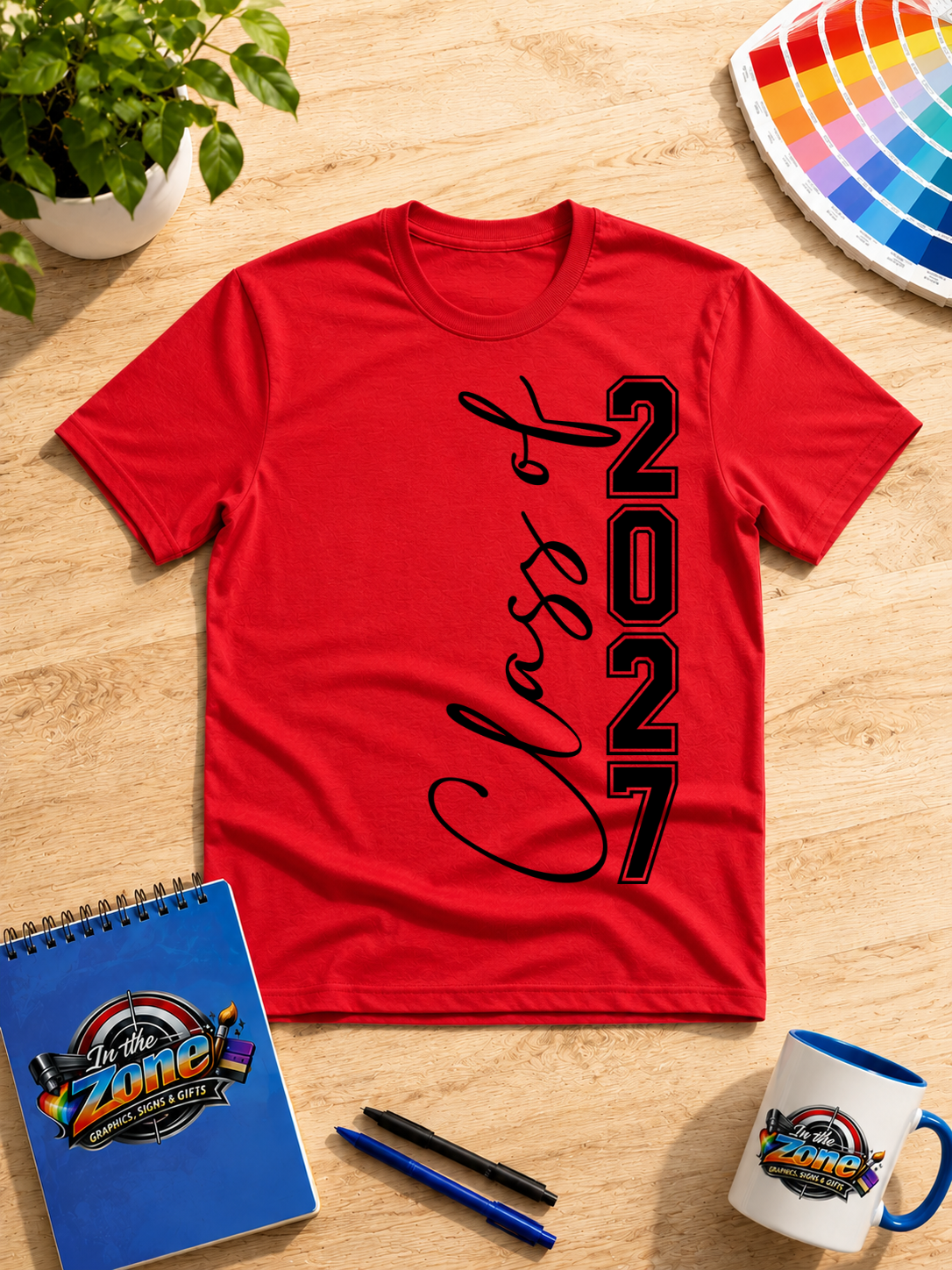 Class of 2027 Senior Script Graphic T-Shirt | Graduation Year Shirt