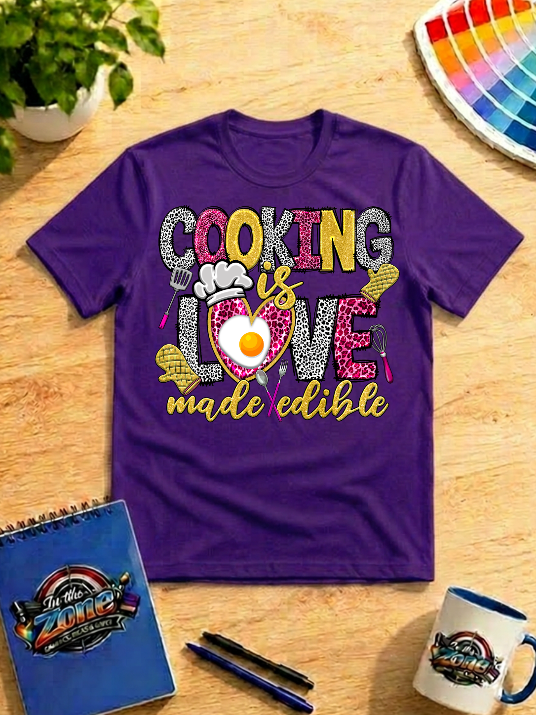 Cooking Is Love Made Edible Shirt – Colorful Chef & Cooking Graphic Tee