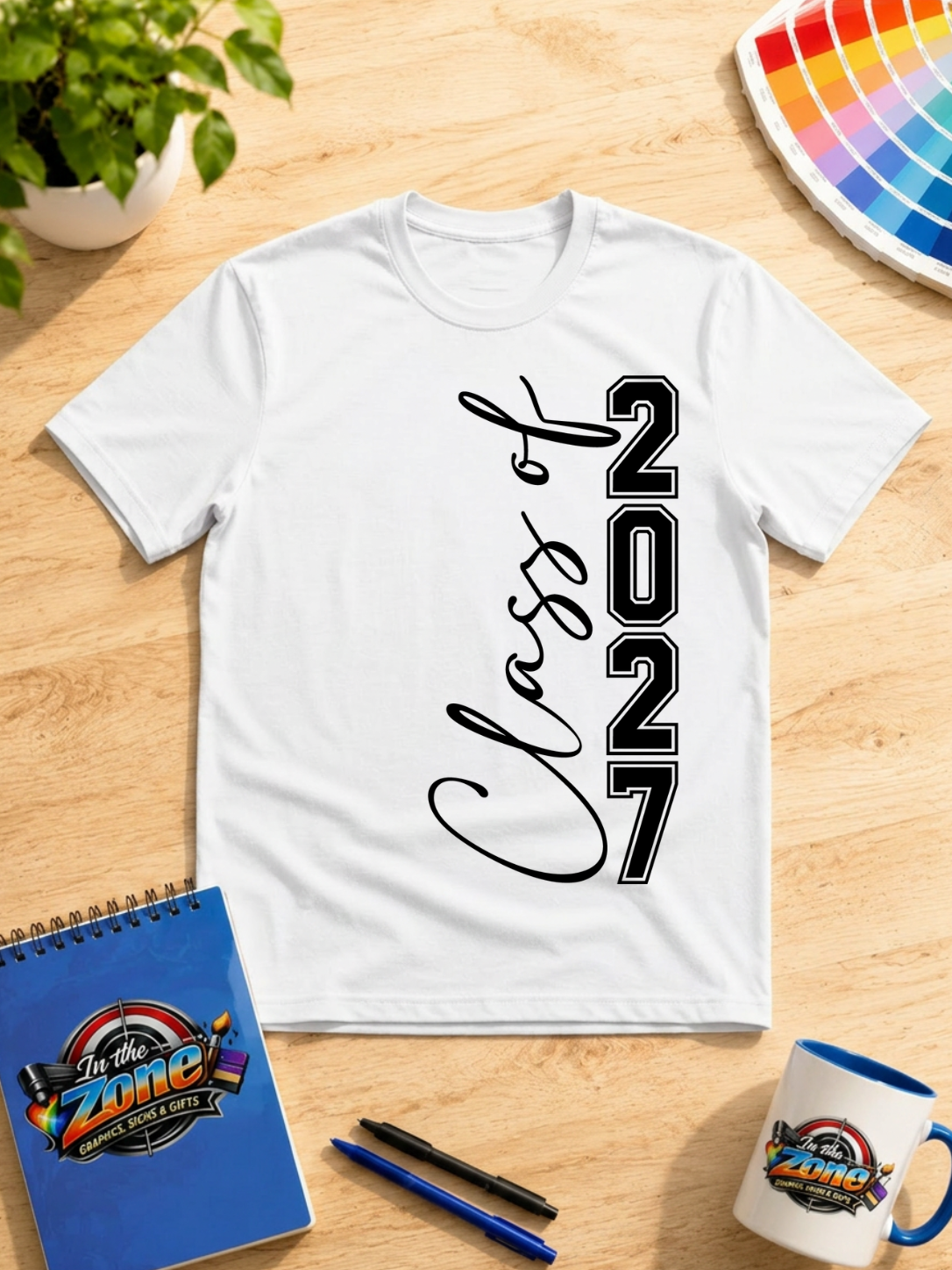 Class of 2027 Senior Script Graphic T-Shirt | Graduation Year Shirt