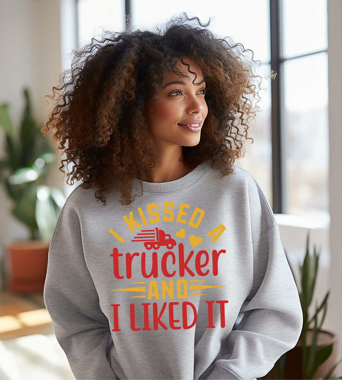 I Kissed a Trucker and I Liked It Graphic Shirt | Funny Trucker Love Gift