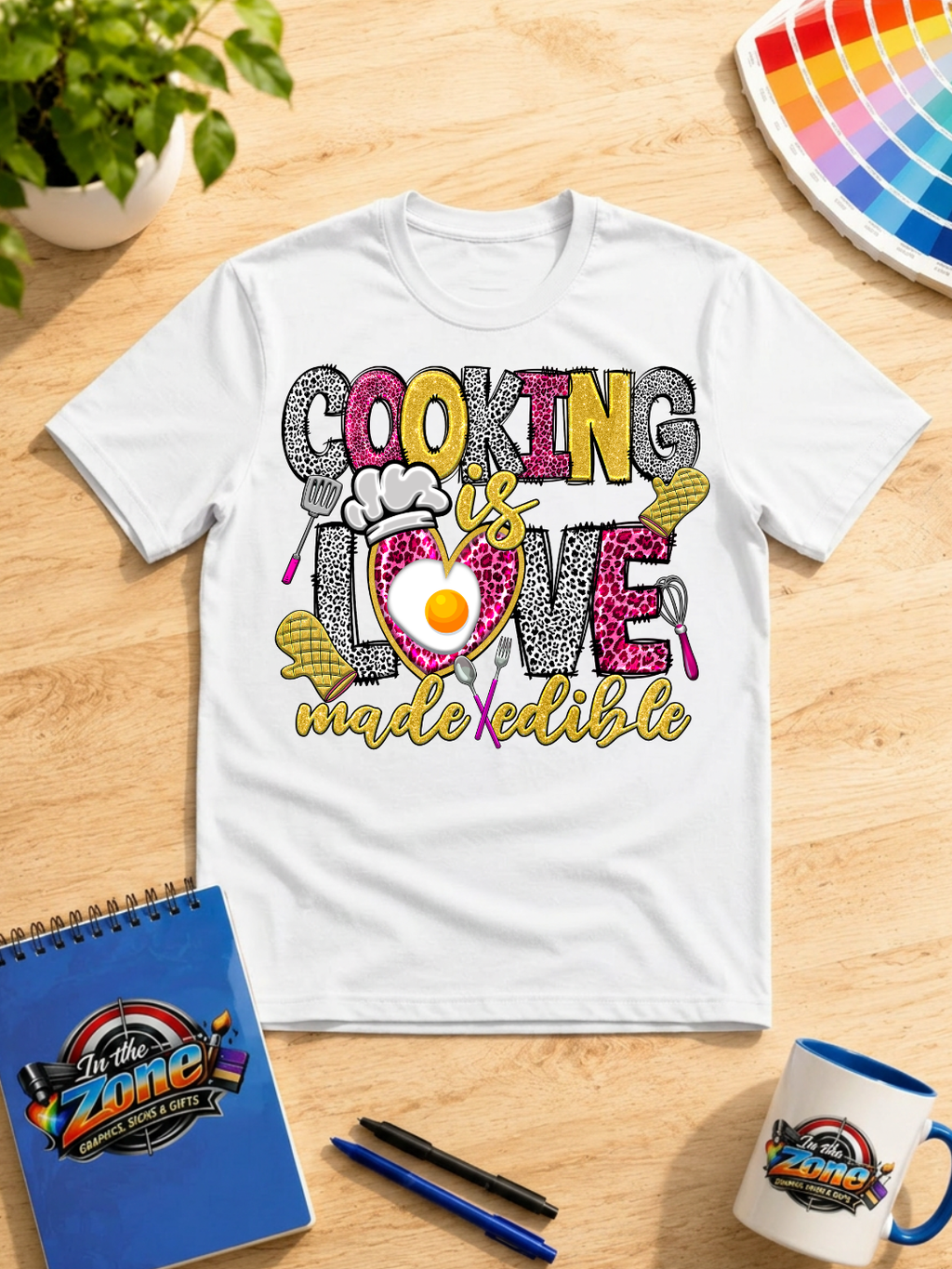 Cooking Is Love Made Edible Shirt – Colorful Chef & Cooking Graphic Tee