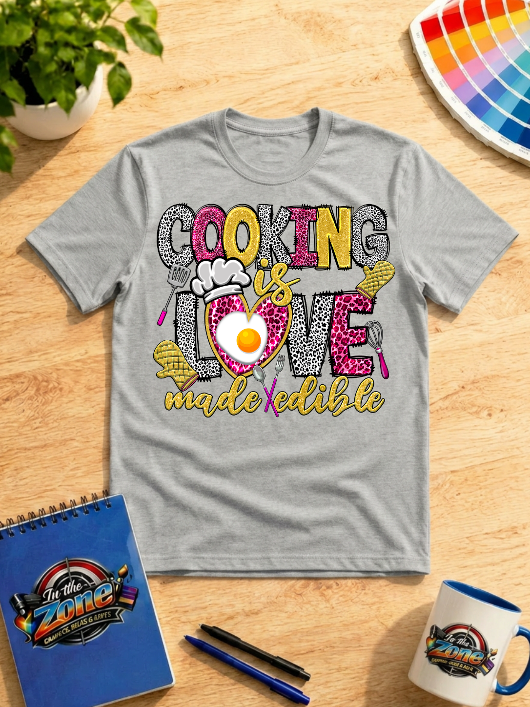 Cooking Is Love Made Edible Shirt – Colorful Chef & Cooking Graphic Tee