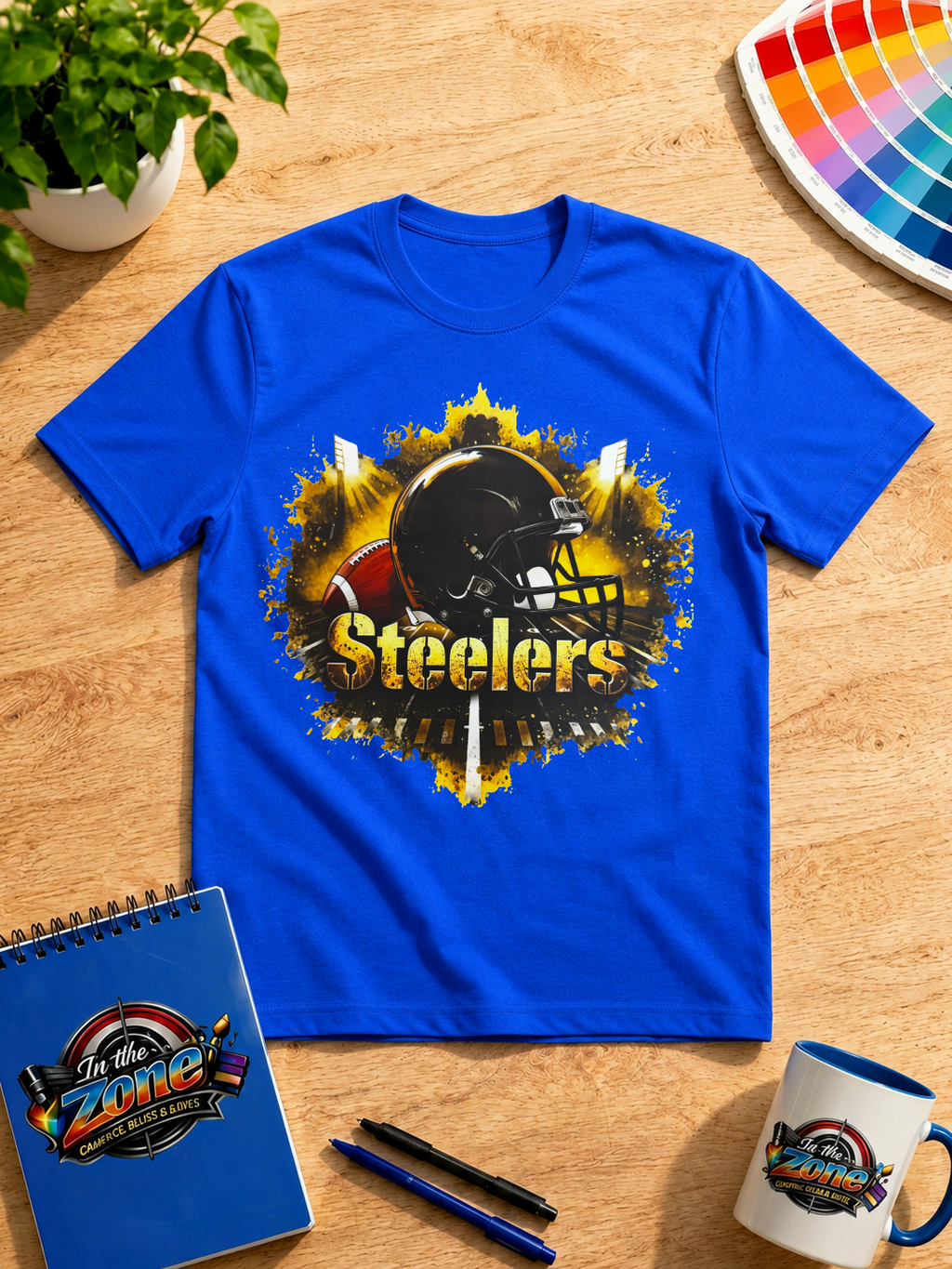 Steelers Football Graphic T-Shirt – Black & Gold Game Day Tee