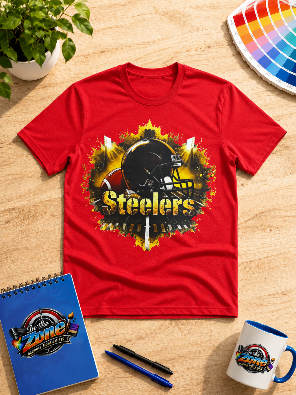 Steelers Football Graphic T-Shirt – Black & Gold Game Day Tee
