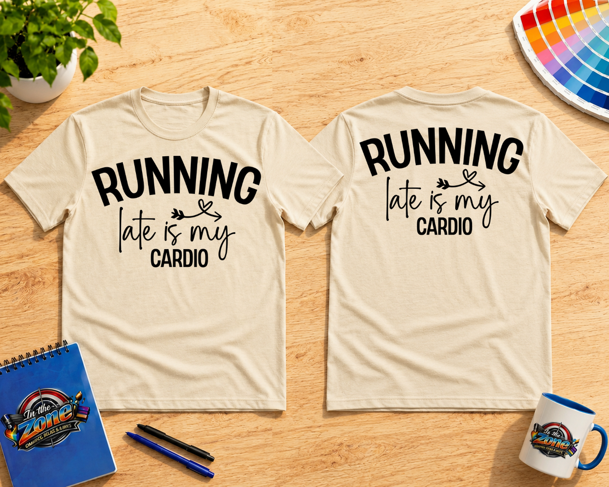 Running Late Is My Cardio Graphic T-Shirt – Funny Realtor & Real Estate Agent Shirt