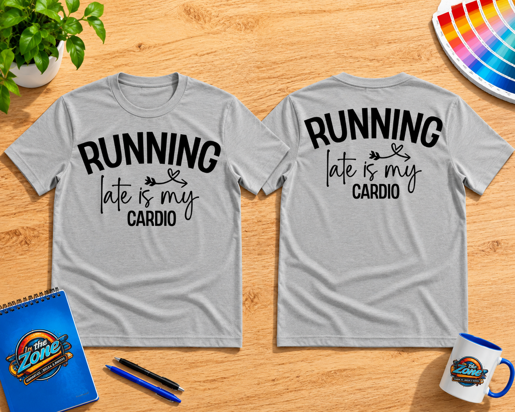 Running Late Is My Cardio Graphic T-Shirt – Funny Realtor & Real Estate Agent Shirt