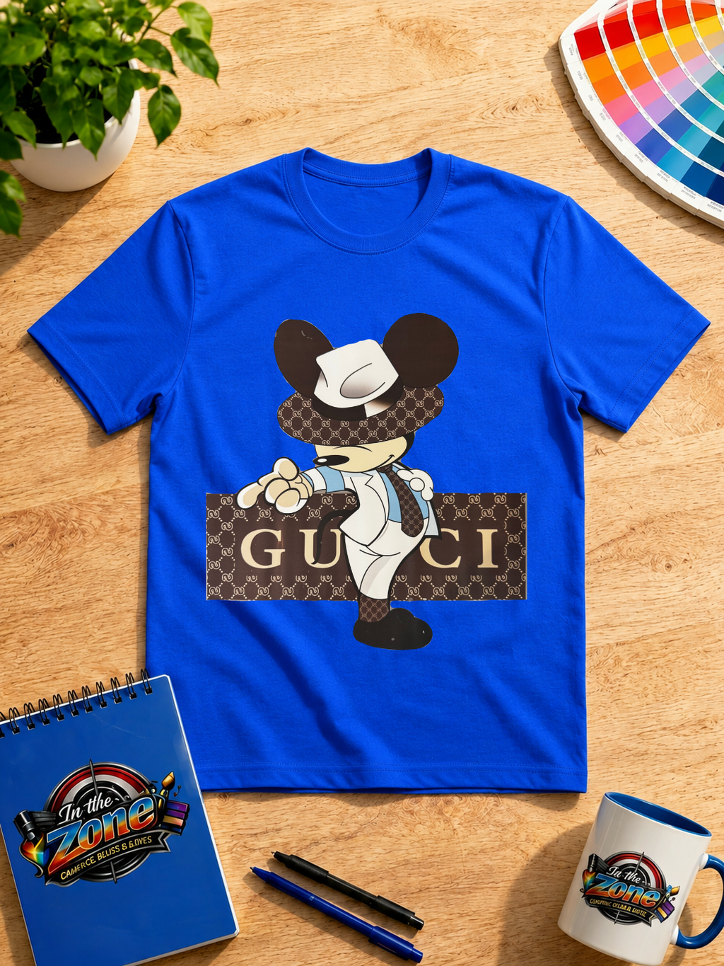 Designer-Inspired Mouse Graphic T-Shirt – Luxury Fashion Cartoon Tee