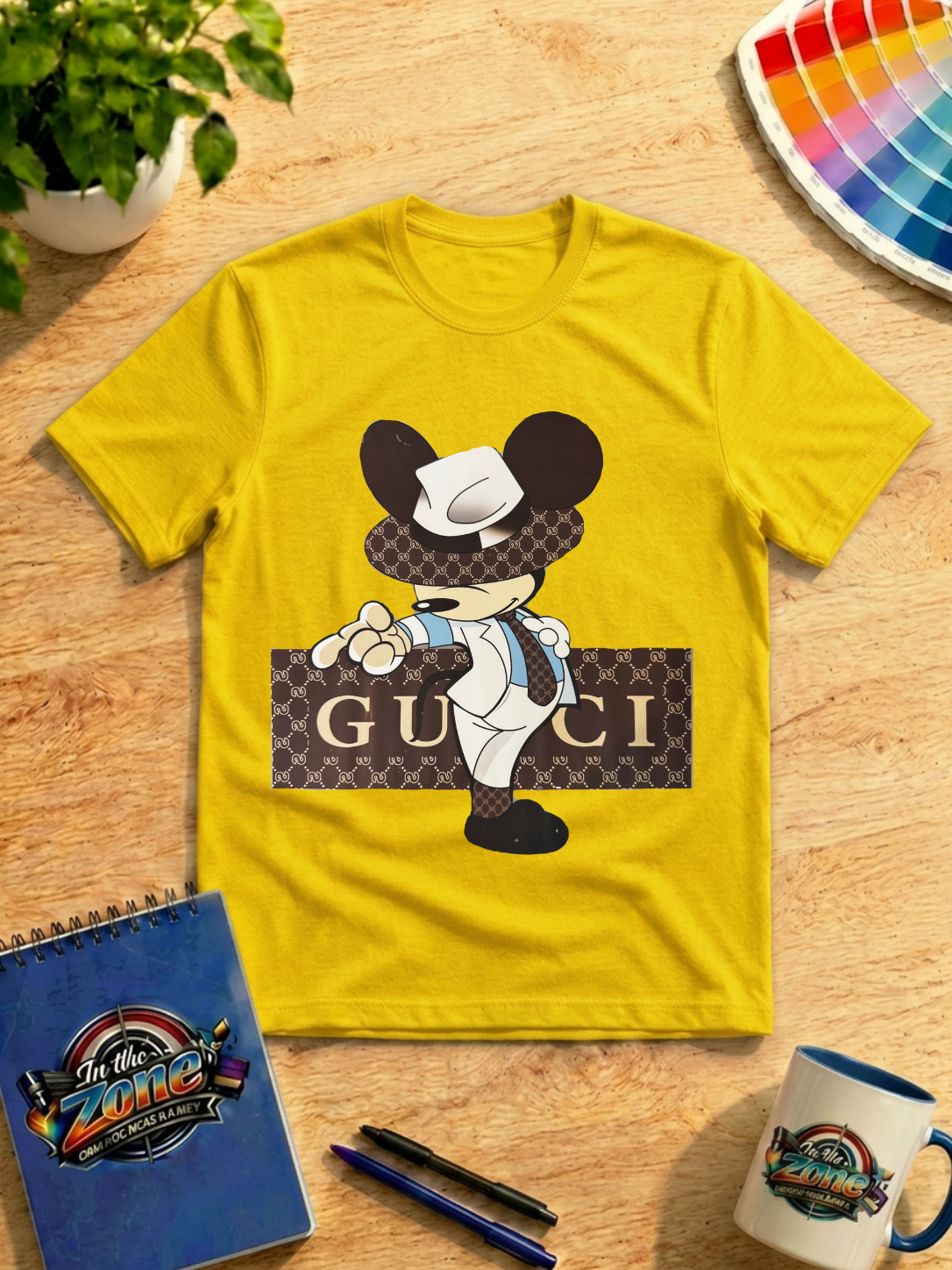 Designer-Inspired Mouse Graphic T-Shirt – Luxury Fashion Cartoon Tee