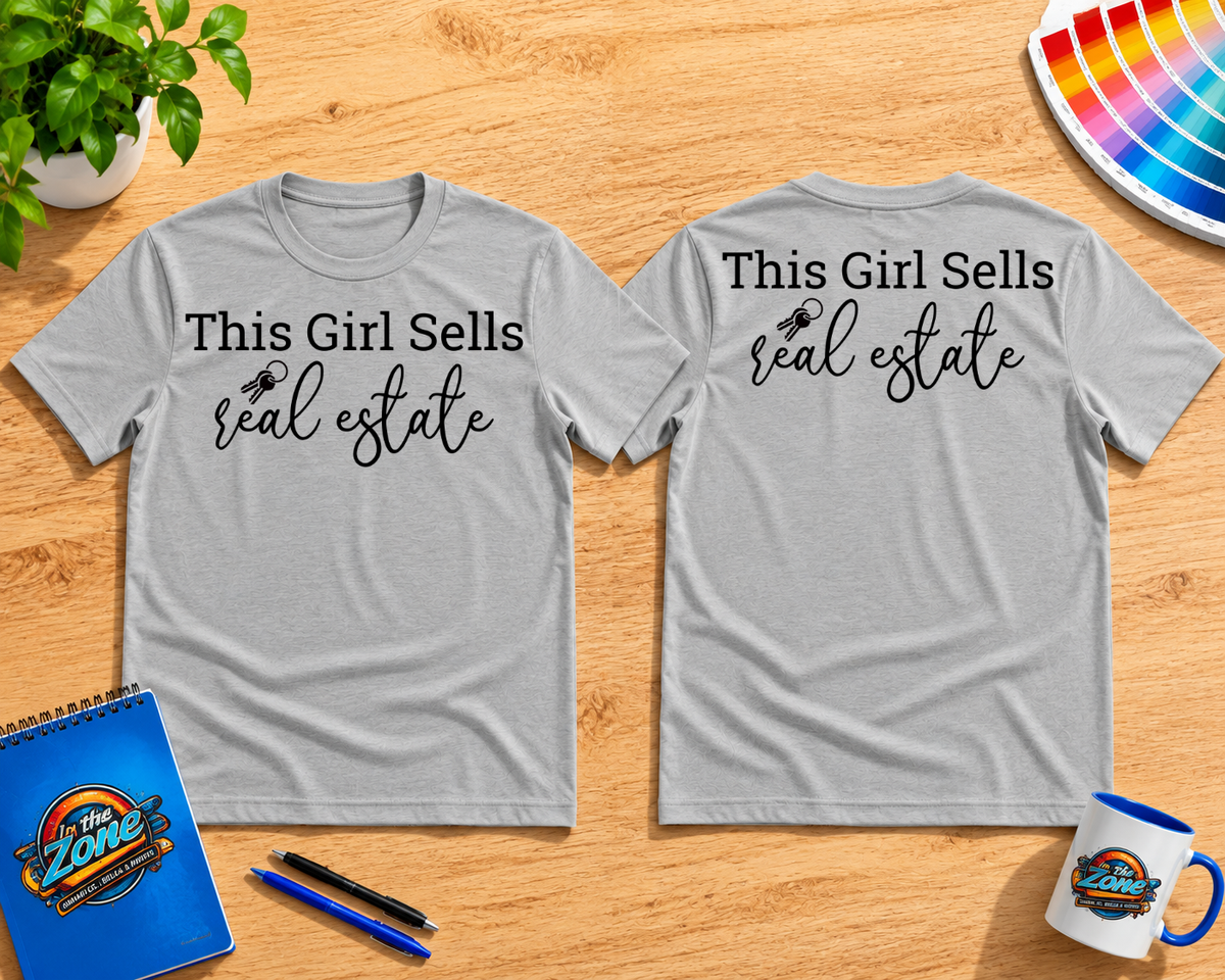 This Girl Sells Real Estate Graphic T-Shirt – Women’s Realtor & Real Estate Agent Shirt