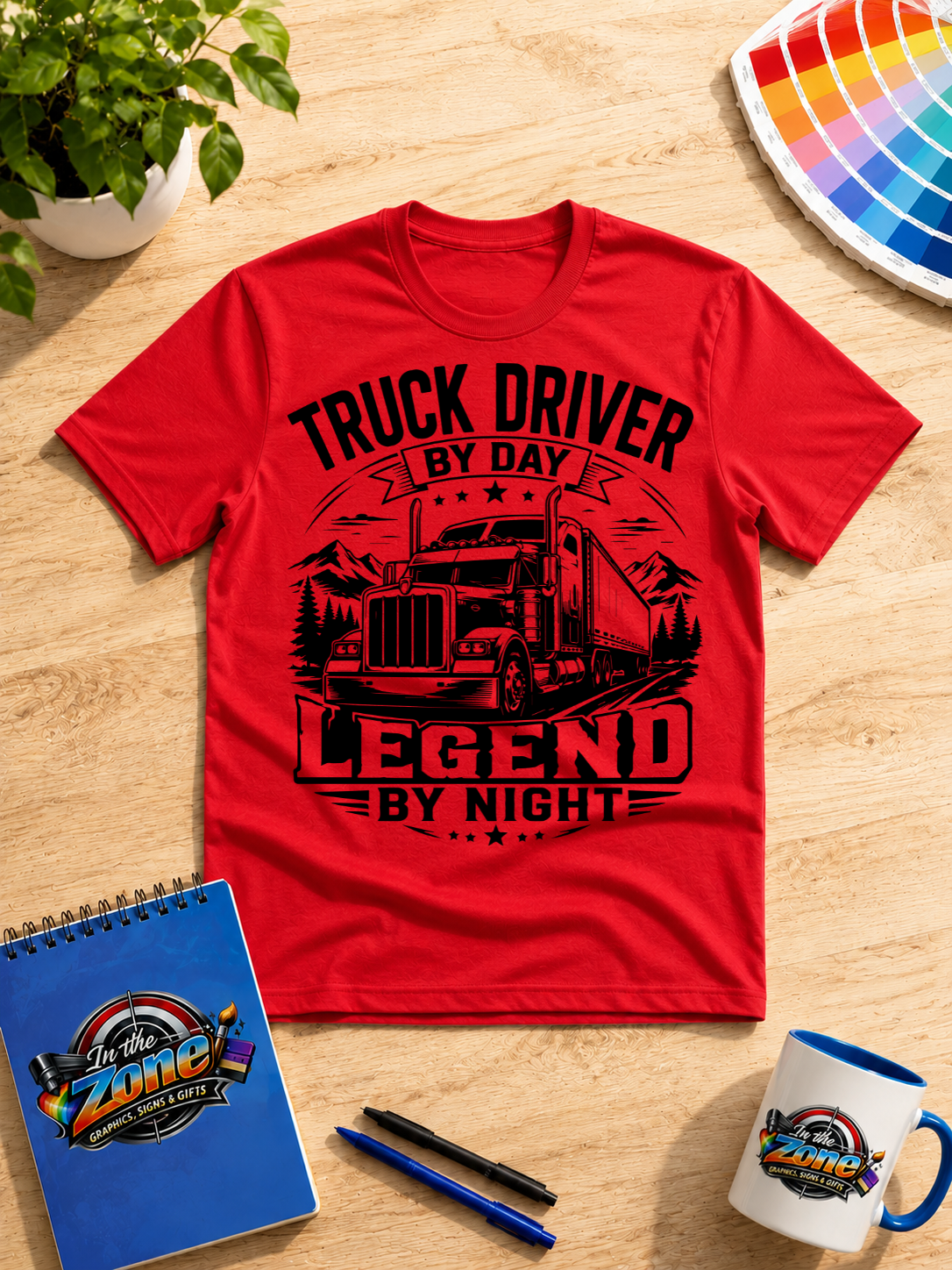 Truck Driver by Day, Legend by Night – Vintage Semi Truck Graphic T-Shirt