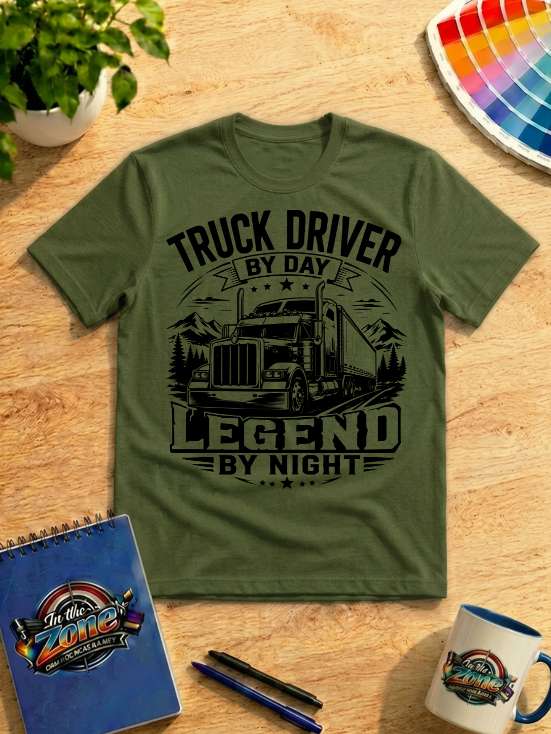 Truck Driver by Day, Legend by Night – Vintage Semi Truck Graphic T-Shirt