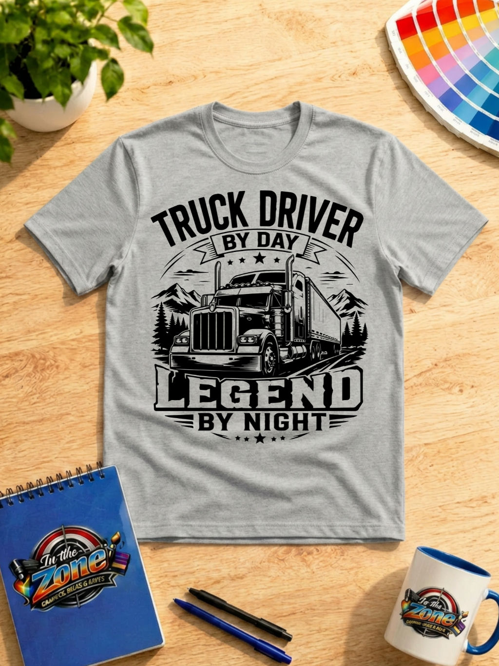 Truck Driver by Day, Legend by Night – Vintage Semi Truck Graphic T-Shirt