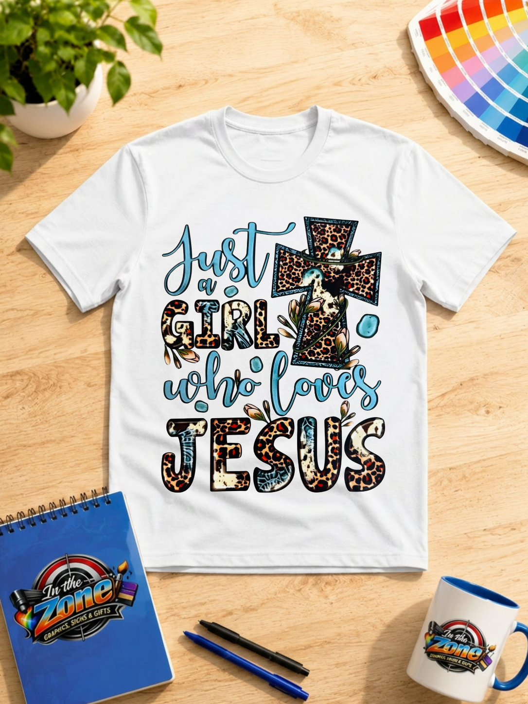 Just a Girl Who Loves Jesus Graphic T-Shirt – Christian Faith Tee