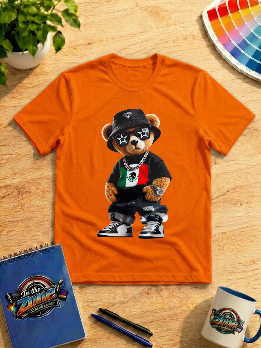 Mexico Pride Teddy Bear Graphic T-Shirt – Mexican Flag Streetwear Tee