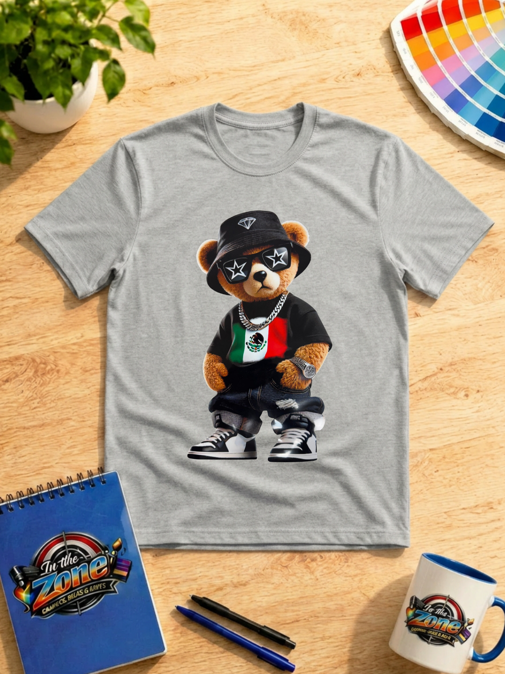 Mexico Pride Teddy Bear Graphic T-Shirt – Mexican Flag Streetwear Tee