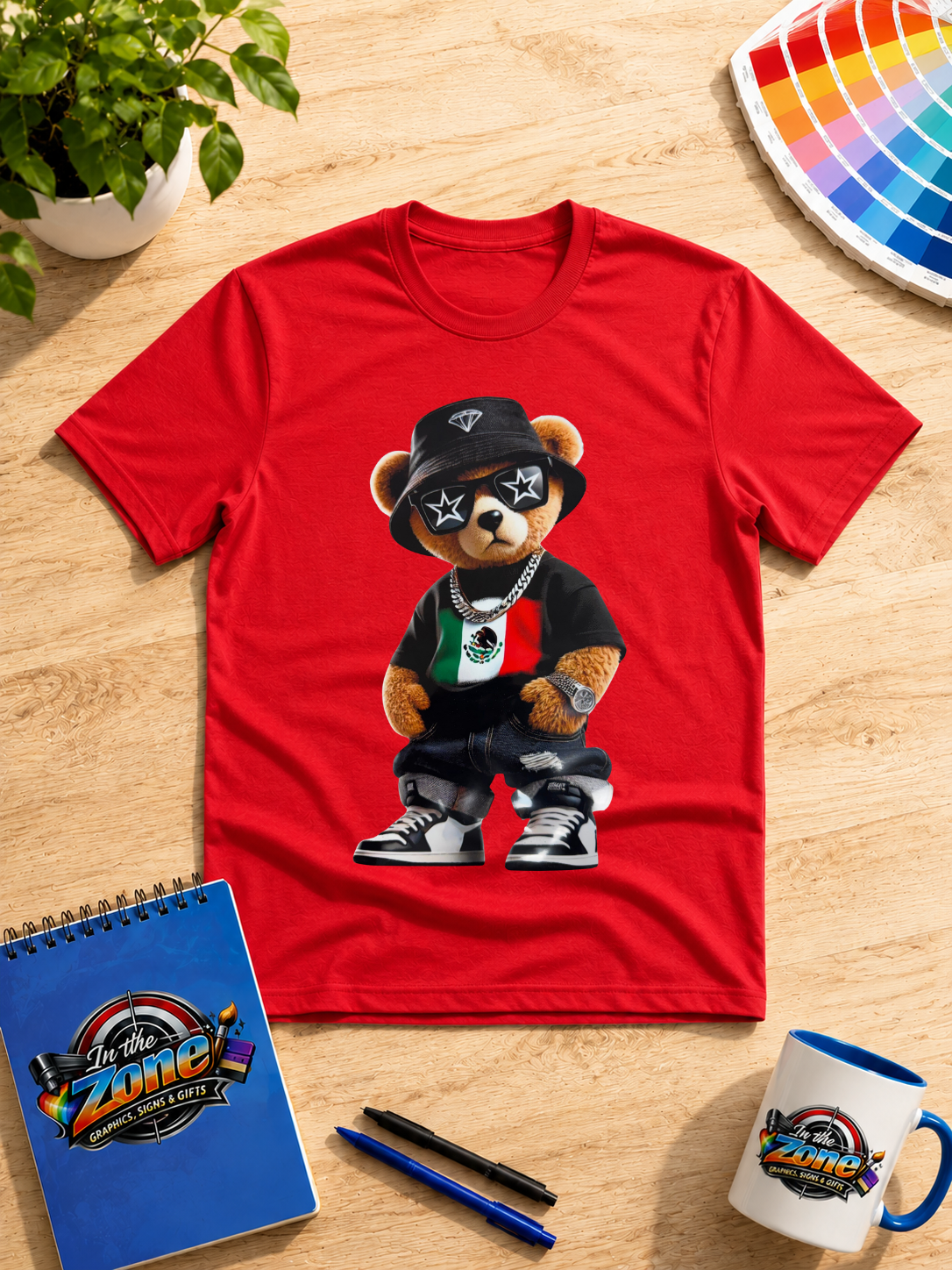 Mexico Pride Teddy Bear Graphic T-Shirt – Mexican Flag Streetwear Tee