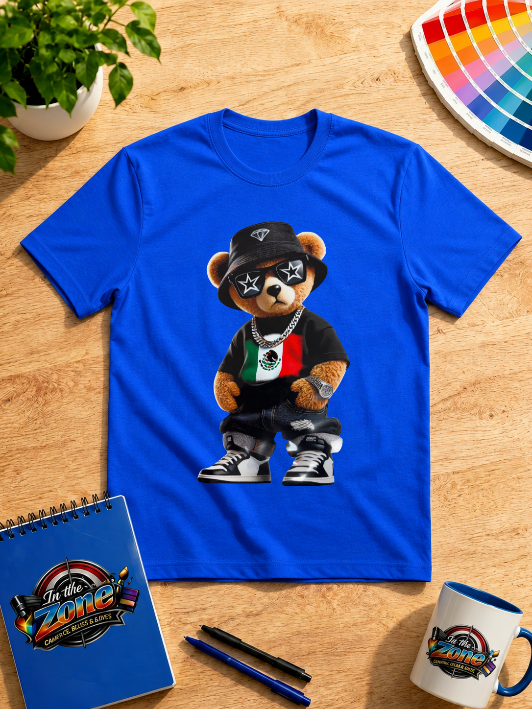 Mexico Pride Teddy Bear Graphic T-Shirt – Mexican Flag Streetwear Tee