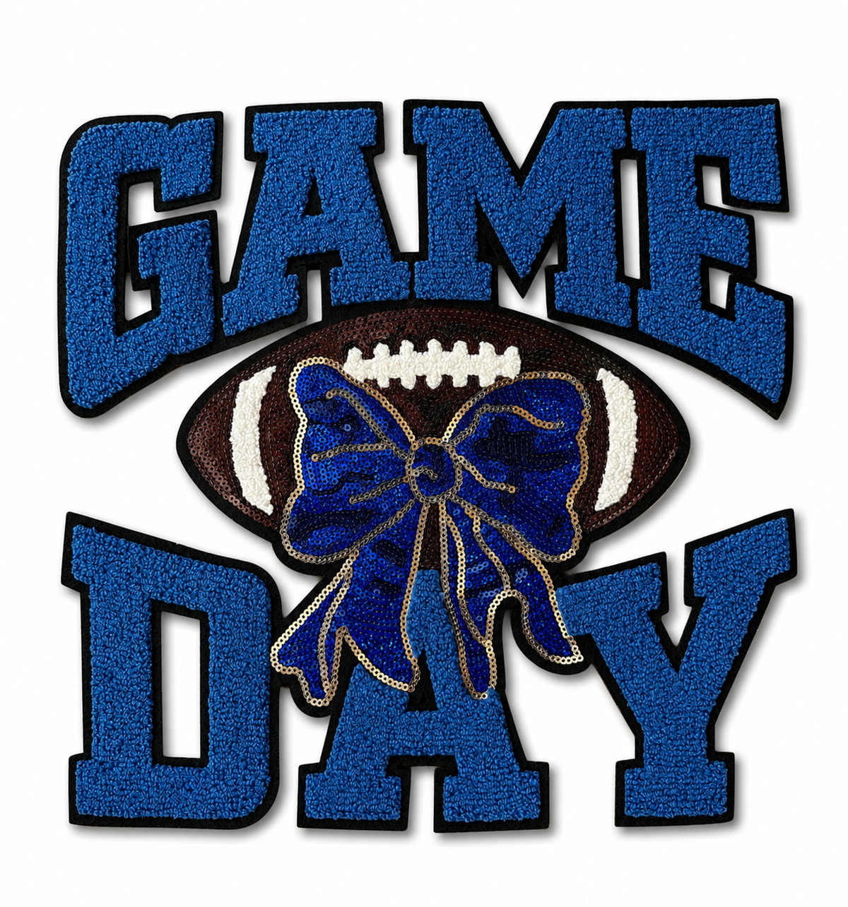 Game Day Football Chenille Patch - Blue