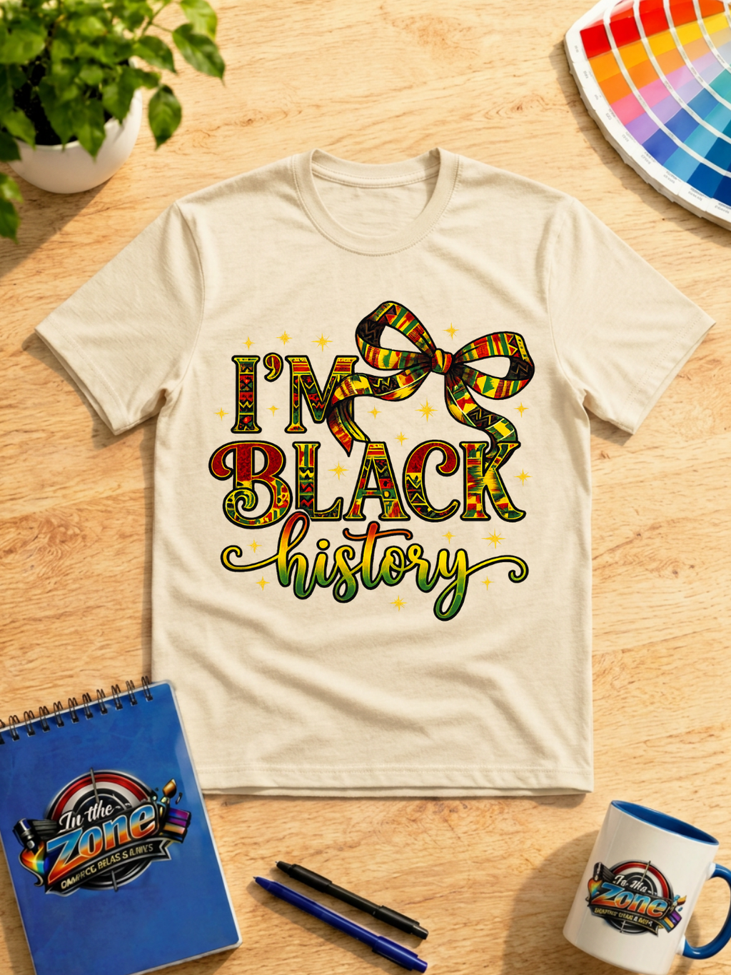 I’m Black History Graphic T-Shirt – African Heritage Bow Tee
